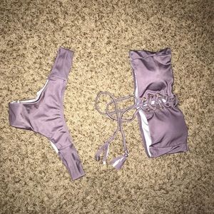 Lavender two piece swimsuit set